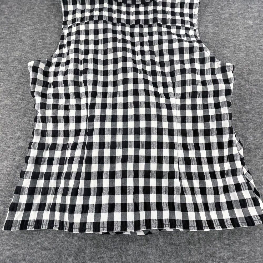 Maeve Anthropologie Gingham Wrap Sleeveless Top 16 Black White Blouse Summer - Picture 10 of 13
